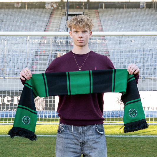 Schal Schwarz - Grün Balken