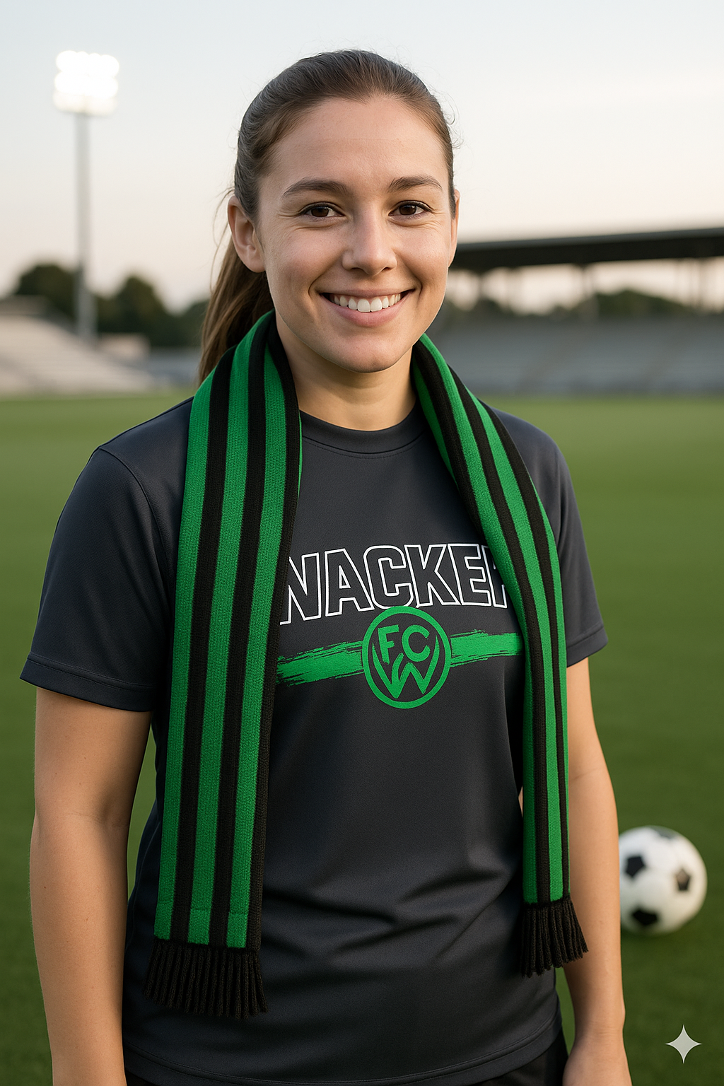 Schal Schwarz - Grün